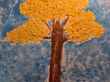 Julia Janczak, „Jesienne drzewo na polanie”, Szkoła Podstawowa im. Wł. Jagiełły w Starych Skoszewach, 